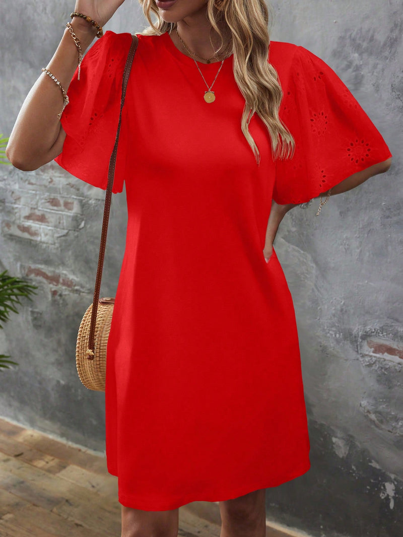 Vestido Manga De Borboleta