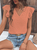 Blusa Manga De Borboleta Gola V Blusa