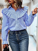 Camisa Manga Longa com Babado