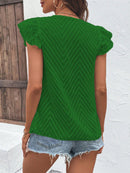 Blusa Manga De Borboleta Gola V Blusa