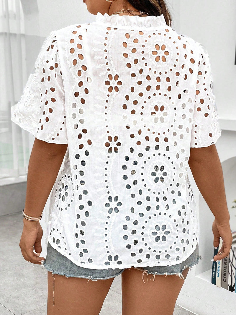 Blusa de lese, com aplicação