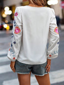 Camisa manga com bordado