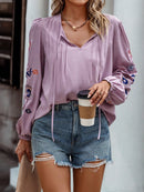 Camisa manga com bordado