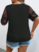 Blusa manga de renda