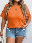 Blusa manga de renda