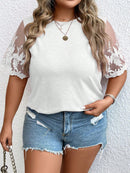 Blusa manga de renda