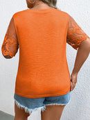 Blusa manga de renda