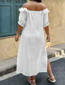 Vestido ombro único com babado