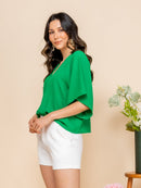 Blusa fluida com decote em V