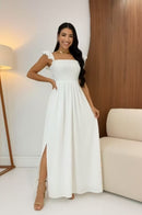 Vestido manga borboleta com lastex