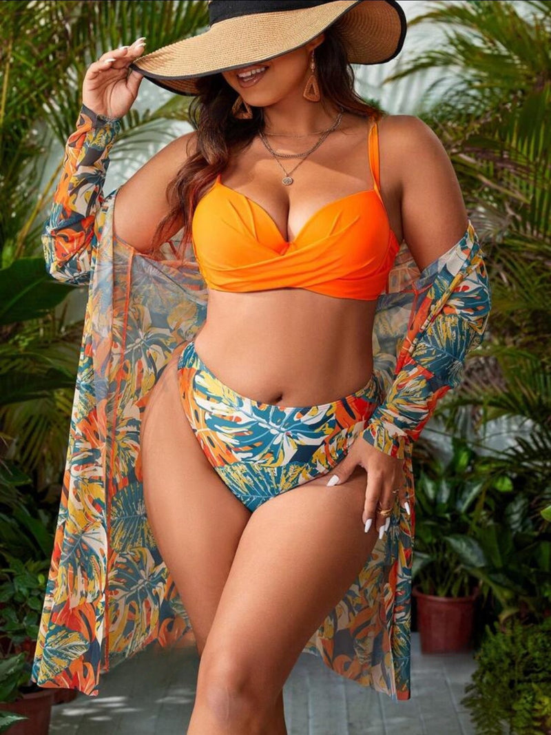 Kit Biquini Biquini E Saida De Praia BiquÃni Meia Taça Cintura