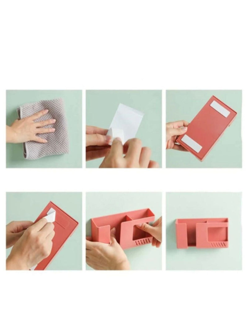 Suporte DUPLO Para Celular e Controle Remoto Para Parede Auto Adesivo Colorido