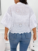 Blusa de lese com manga princesa