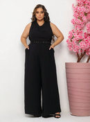 Macacão feminino com cinto