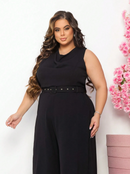 Macacão feminino com cinto