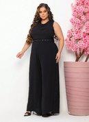 Macacão feminino com cinto