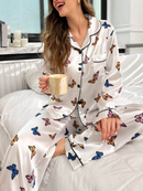 Pijama de cetim estampado