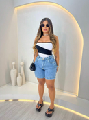 Bermuda jeans feminina