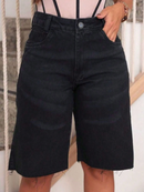 Bermuda jeans preto