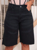 Bermuda jeans preto