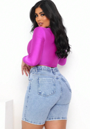 Bermuda jeans feminina