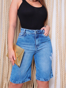 Bermuda jeans feminina