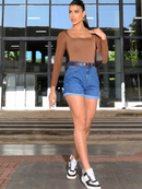 Short jeans feminino