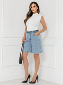 Bermuda jeans feminina