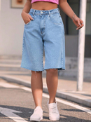 Bermuda jeans feminina