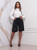 Bermuda jeans feminina