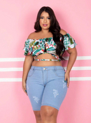 Bermuda jeans feminina