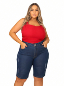 Bermuda jeans feminina