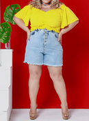 Bermuda jeans feminina