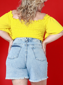 Bermuda jeans feminina