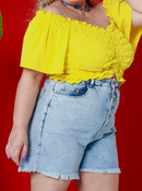 Bermuda jeans feminina