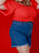Bermuda jeans feminina