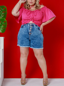 Bermuda jeans feminina