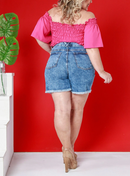 Bermuda jeans feminina