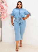 Bermuda jeans feminina