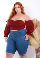 Bermuda jeans feminina