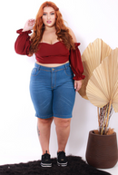 Bermuda jeans feminina