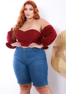 Bermuda jeans feminina