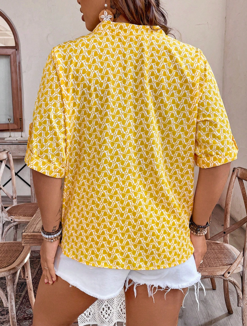 Camisa com botões estampada