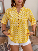 Camisa com botões estampada