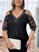 Blusa com inserção de renda