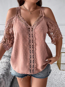 Blusa com inserção de renda