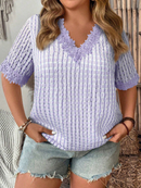 Blusa com inserção de renda