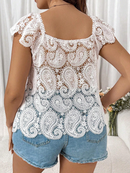 Blusa com renda italiana