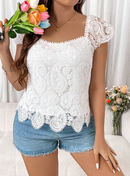 Blusa com renda italiana