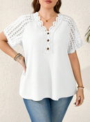 Blusa com inserção de renda